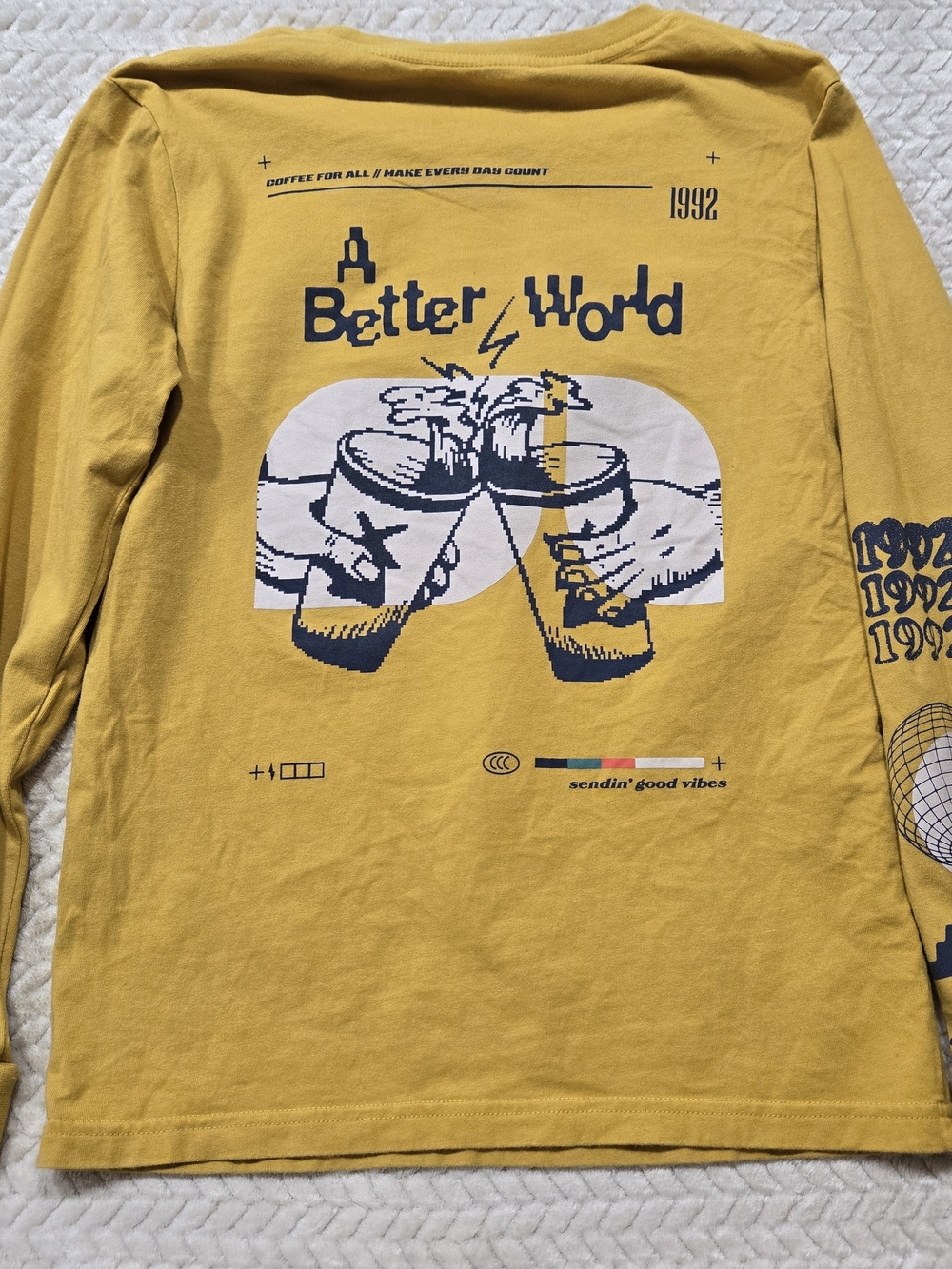 Dutch Bros Mustard Yellow Long Sleeve Windmill Tee - Picture 4 of 7